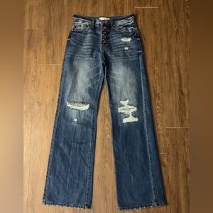Women's Distressed Blue Jeans